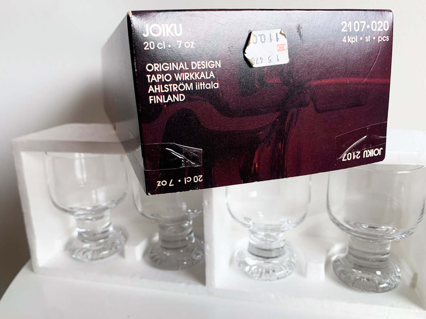 Tapio Wirkkala Iittala, Joiku Wine Glass Set with Original Box