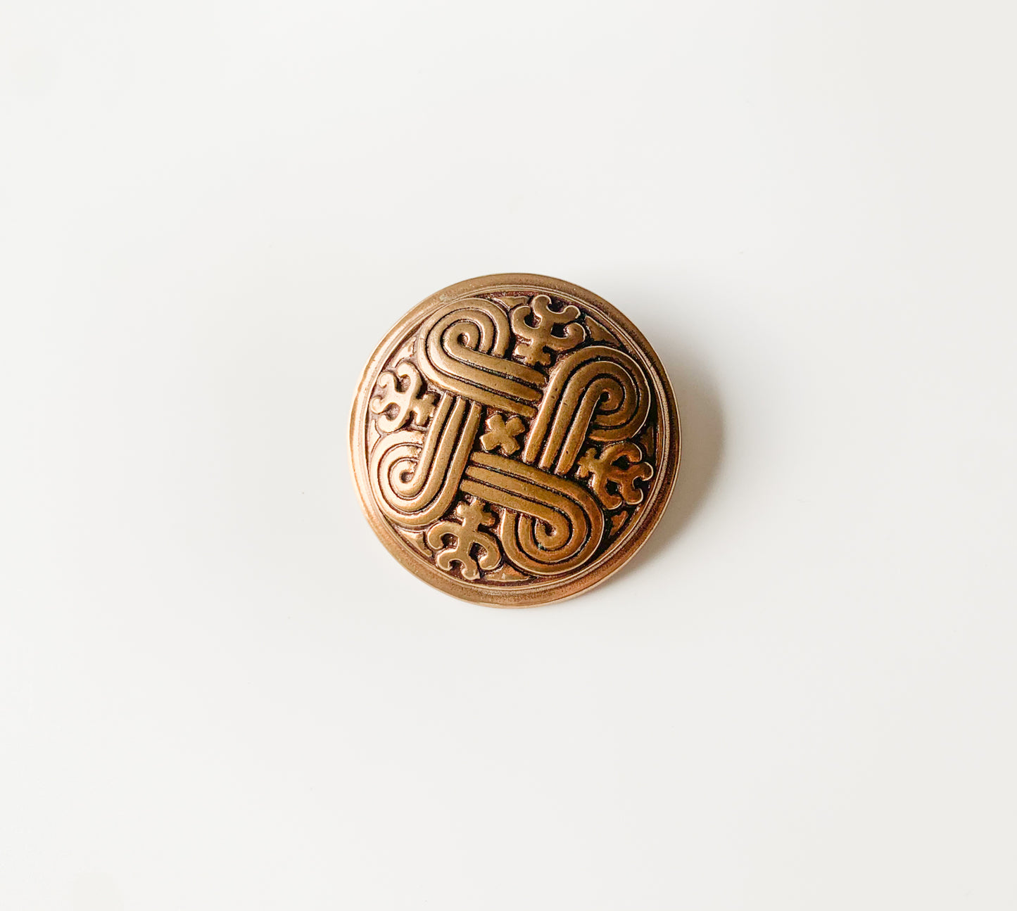 Large Bronze Brooch Hannunvaakuna | Kalevala Koru Finland | Molna Vintage