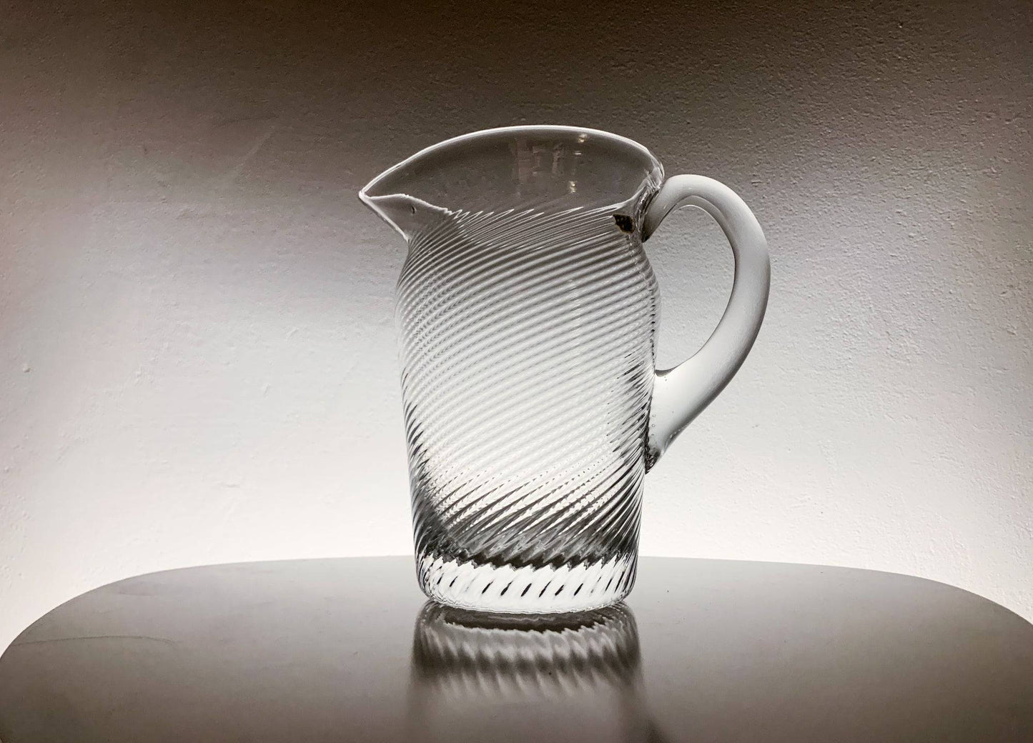 Nason&Moretti swirl pitcher of clear glass, Murano, Italy, 1950s