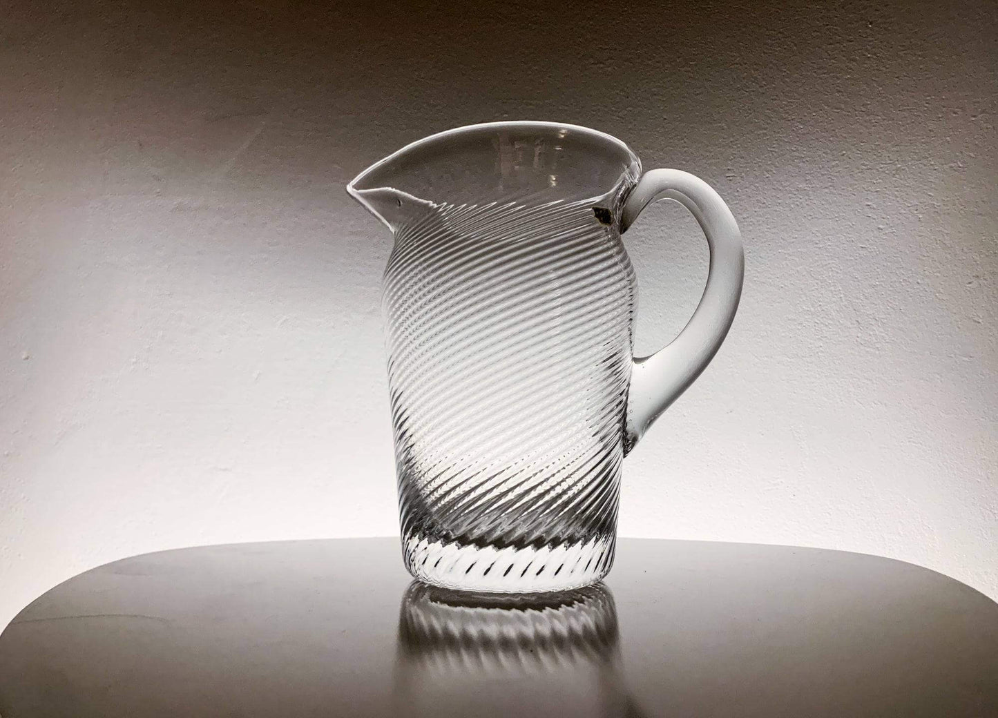 Nason&Moretti swirl pitcher of clear glass, Murano, Italy, 1950s