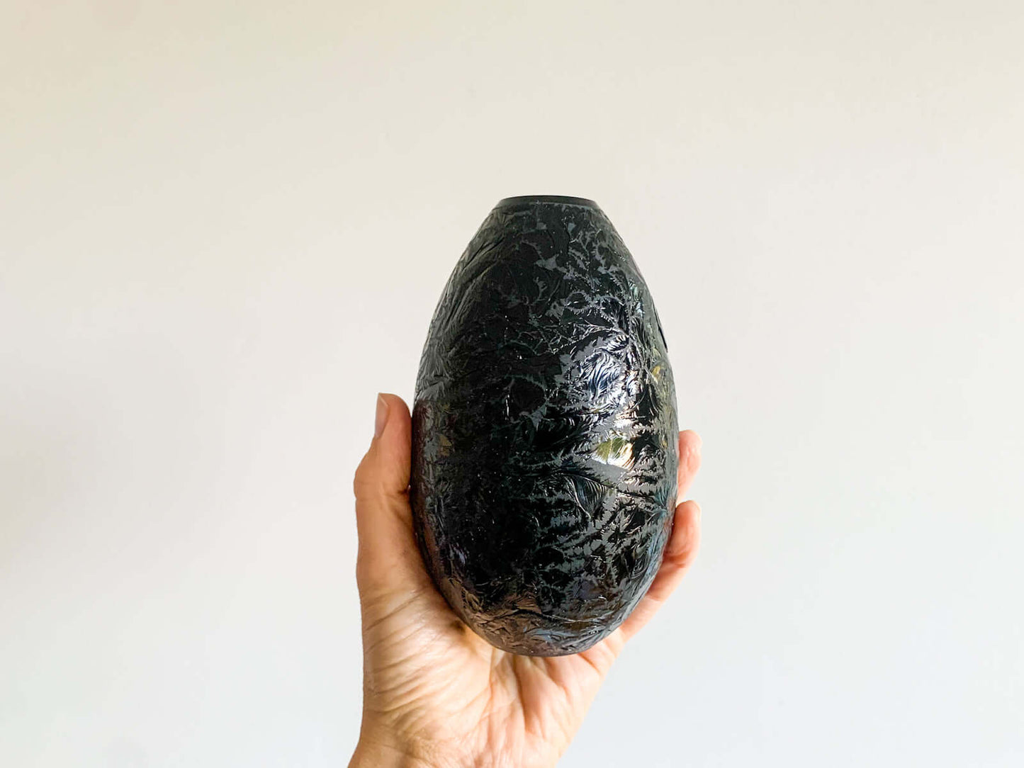 Orrefors black vase | Vintage glass collection