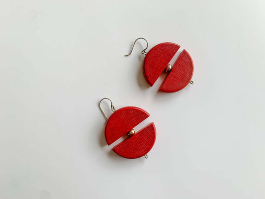 Red Aarikka earrings | Finnish design | Collection of Scandinavian jewelry on Molna Vintage