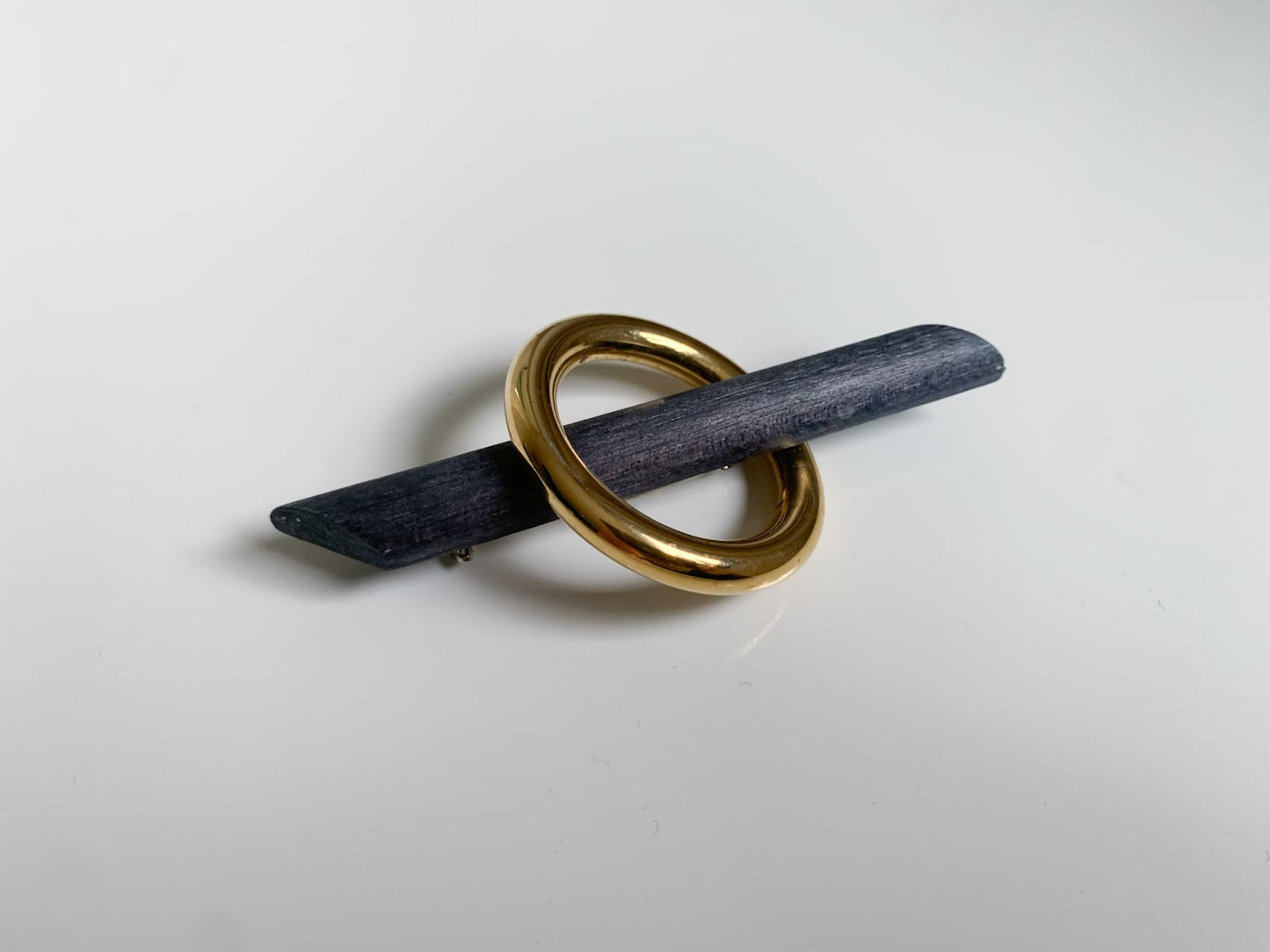 Vintage Aarikka Finland wood metal brooch