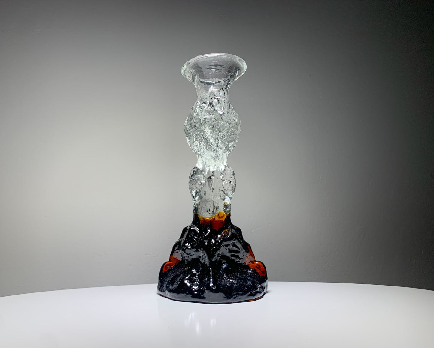 Vintage art glass figurine Kasvimaalla design Pertti Santalahti 1980s