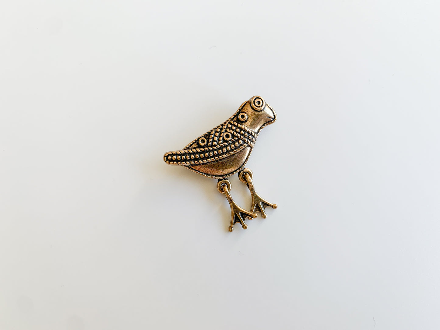 Vintage Bronze Bird Brooch Kalevala Koru | Molna Vintage