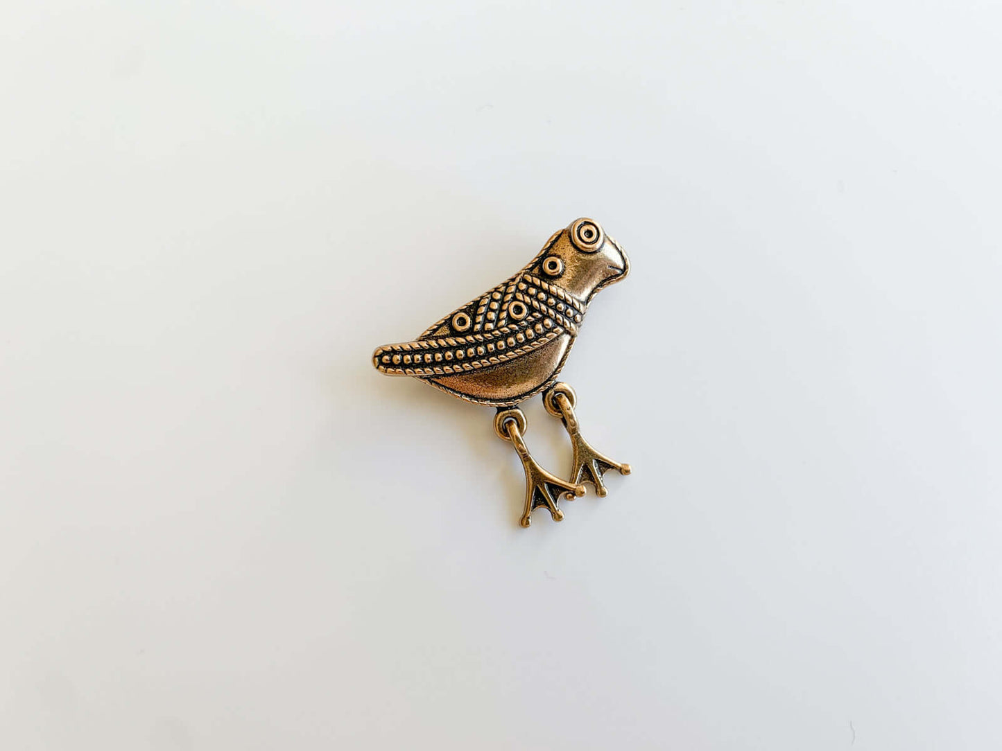 Vintage Bronze Bird Brooch Kalevala Koru | Molna Vintage
