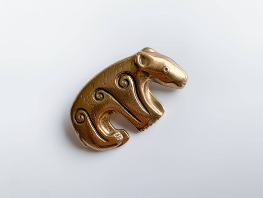 Vintage Bronze Brooch Bear Kalevala | Molna Vintage