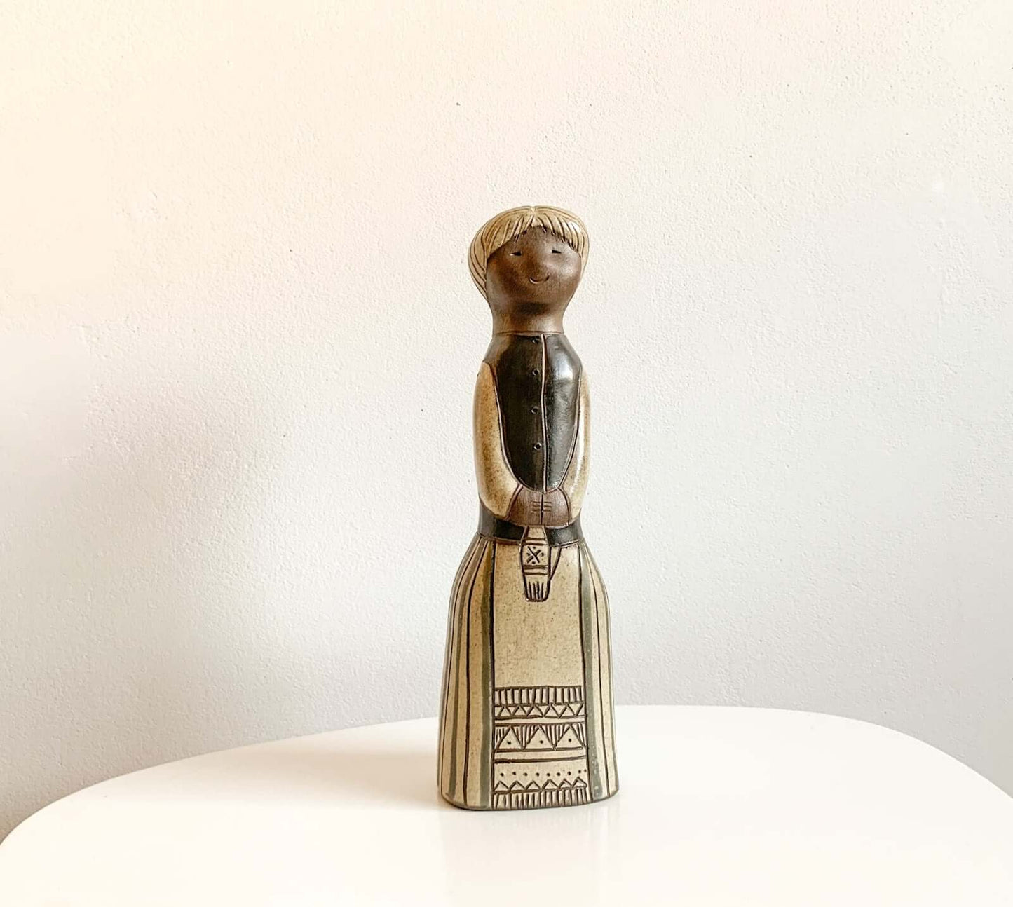 Vintage ceramic figurine blonde scandinavian girl | Molna