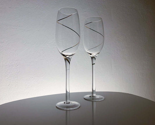 Vintage crystal glass Gold Line Kosta Boda