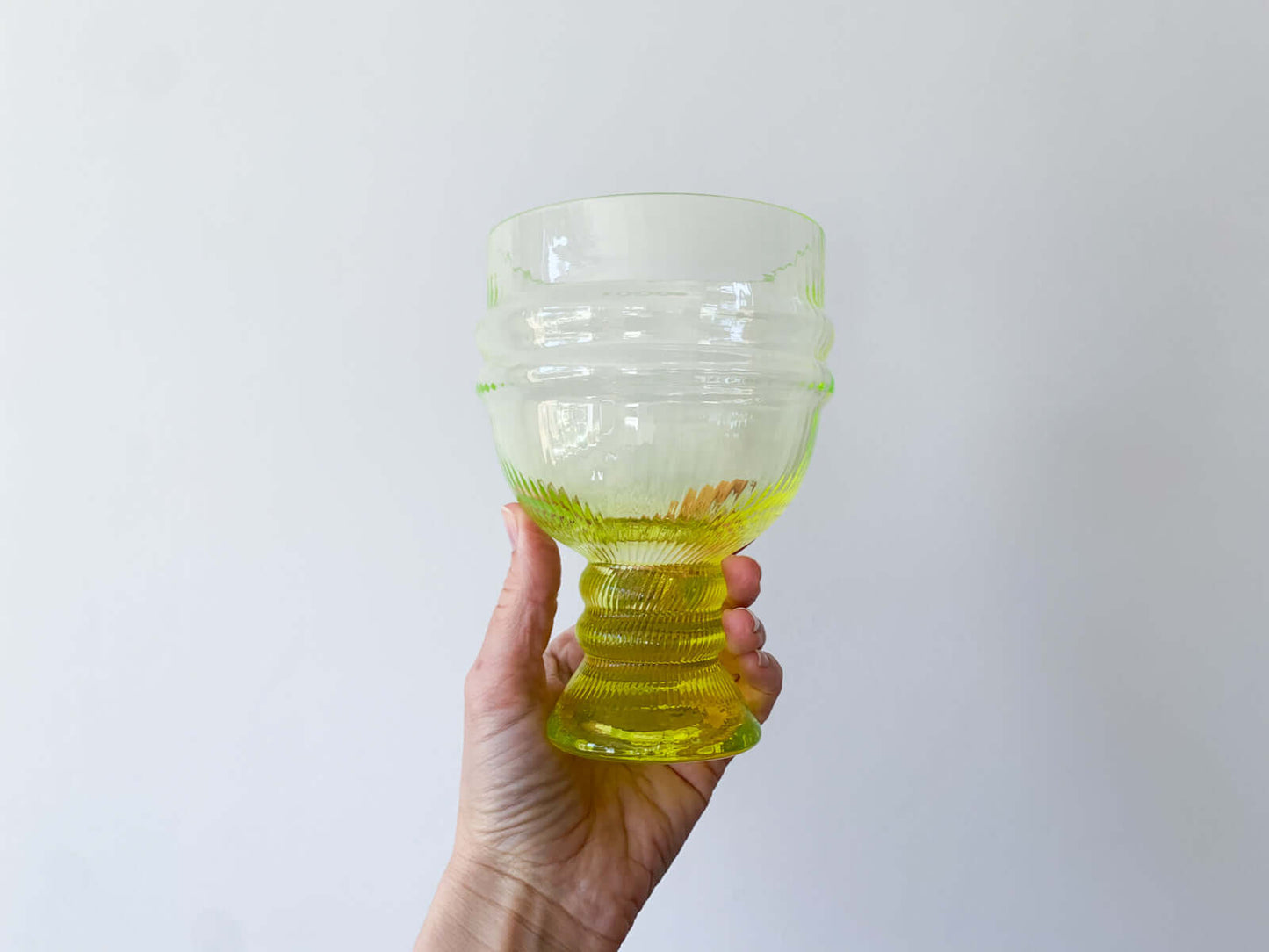 Vintage vaseline glass vase | Nanny Still design
