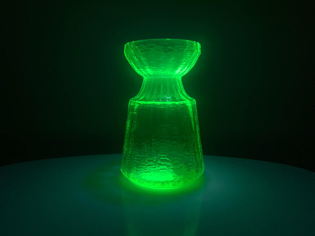 Vintage Uranium Glass Vaseline Glass Vase Glassware