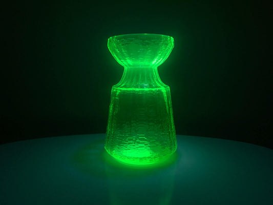 Vintage Uranium Glass Vaseline Glass Vase Glassware