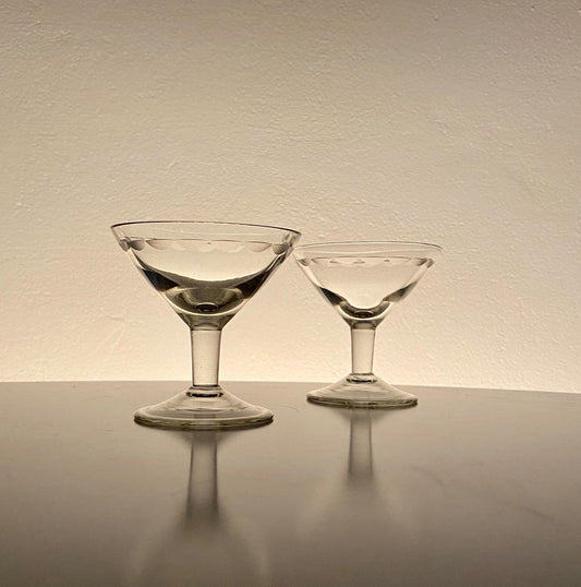 Pair of liquor glasses from 1930-40s, Karhula, Finland