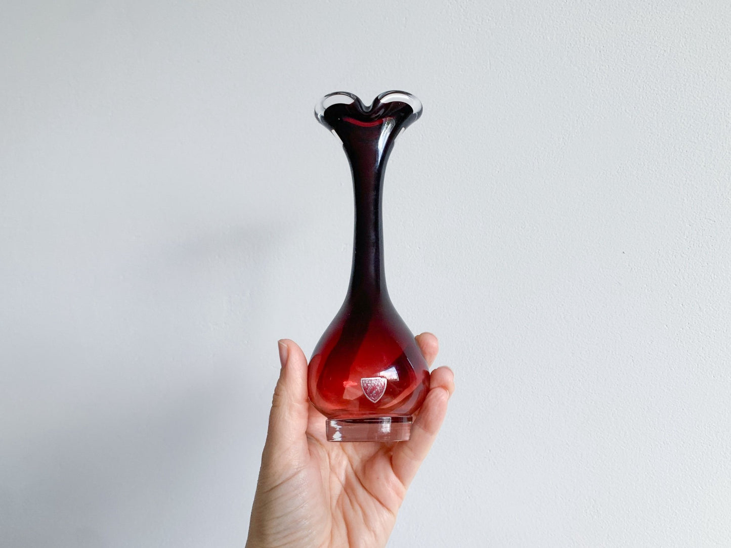 Orrefors Nils Landberg, Vase Tan-si 1950s, sfumato technique