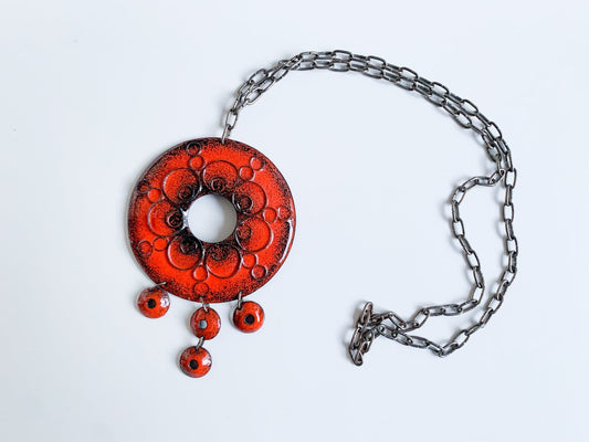 Vintage pendant Hippie Boho style design Anja Makinen Mäkinen 1970s