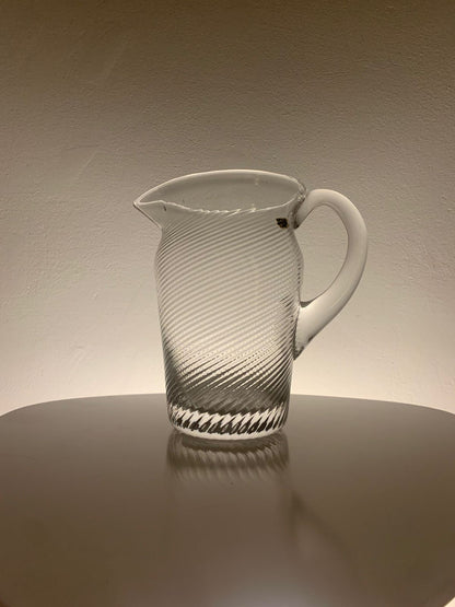 Nason & Moretti swirl pitcher of clear glass, Murano, Italy, 1950s