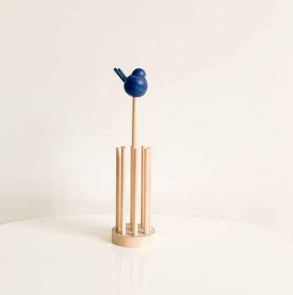 Aarikka Finland | Blue Bird Napkin Holder Round | Molna Vintage