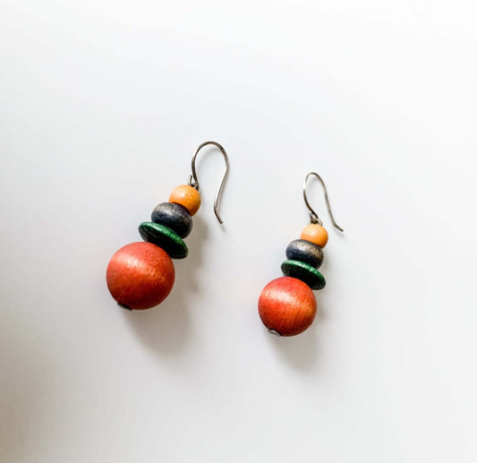 Aarikka Finland | Colorful beaded earrings | Molna Vintage