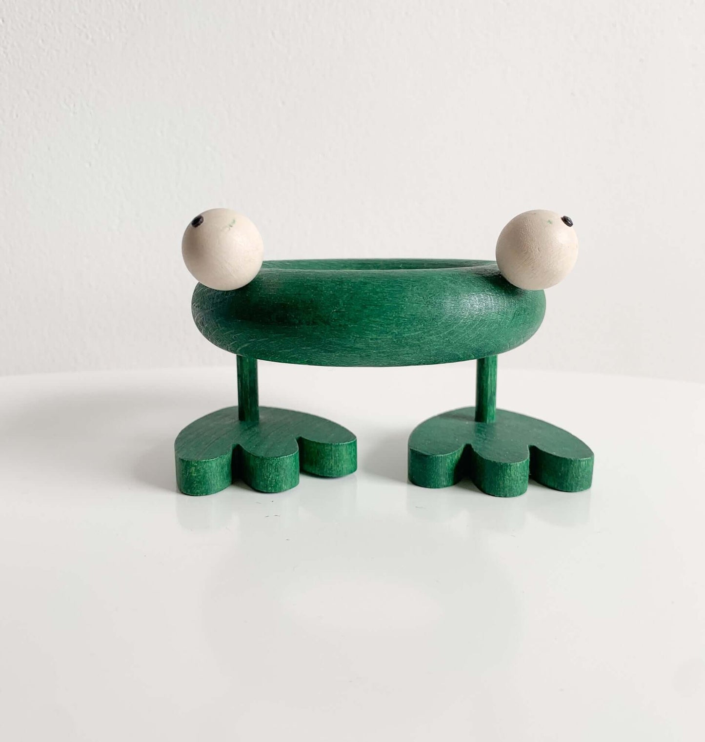 Aarikka Finland | Green Frog Figurine Wood | Molna Vintage