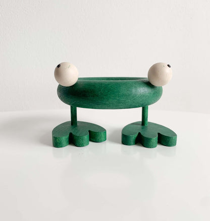 Aarikka Finland | Green Frog Figurine Wood | Molna Vintage