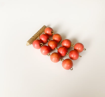 Aarikka Finland | Kaija Aarikka design brooch terracotta | Molna Vintage
