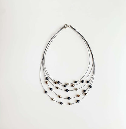 Aarikka Finland | Necklace Helmi | Gold Silver Beads | Molna Vintage