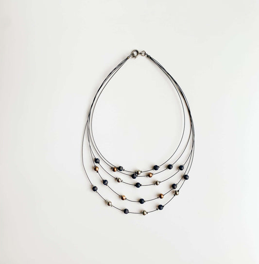 Aarikka Finland | Necklace Helmi | Gold Silver Beads | Molna Vintage