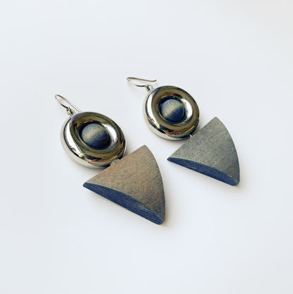 Aarikka Finland | Pair of earrings with geometric designs | Molna Vintage 