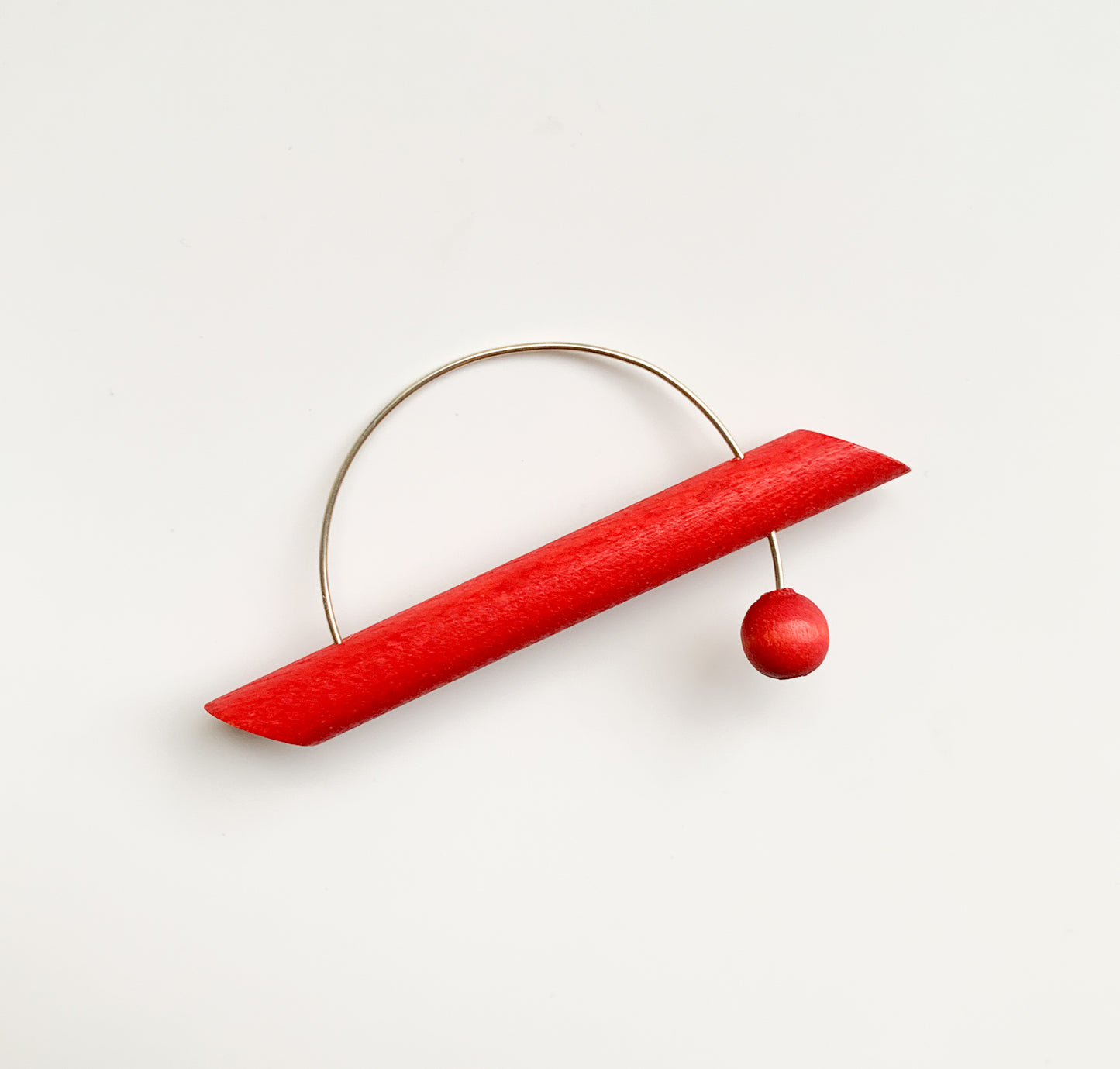 Aarikka Finland | Red Wood Brooch Orbit | Molna Vintage