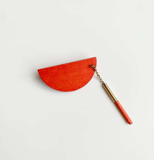 Aarikka Finland | Red Wooden Brooch Pendulum | Molna Vintage