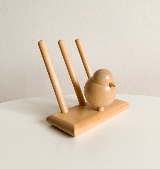 Aarikka Finland | Wooden Bird Figurine Napkin Holder | Molna Vintage