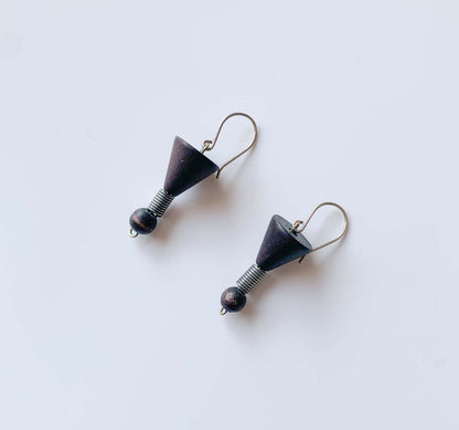 Aarikka Finland | Wooden Coffee Drop Earrings | Molna Vintage