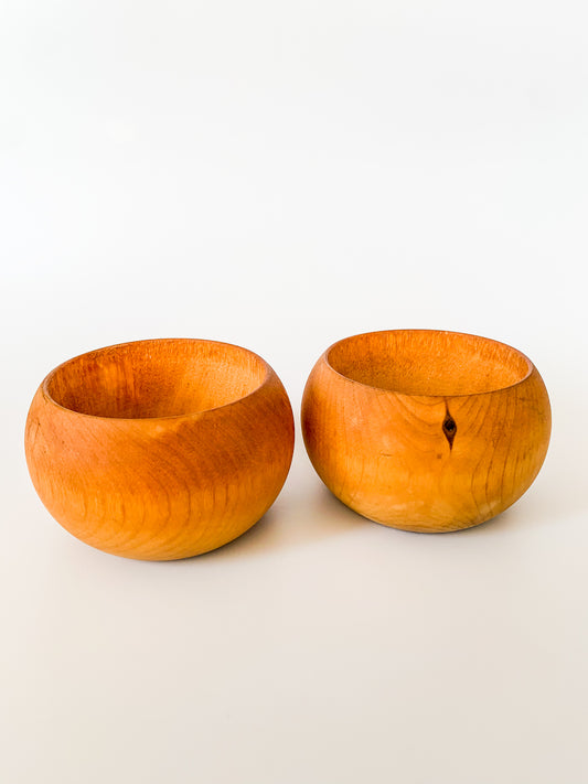 Aarikka Finland | Wooden Serving Bowl Pair | Molna Vintage