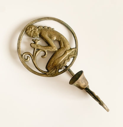 Antique Wall Decor Nude Woman | JugendCandle Holder Gilded | Molna Vintage