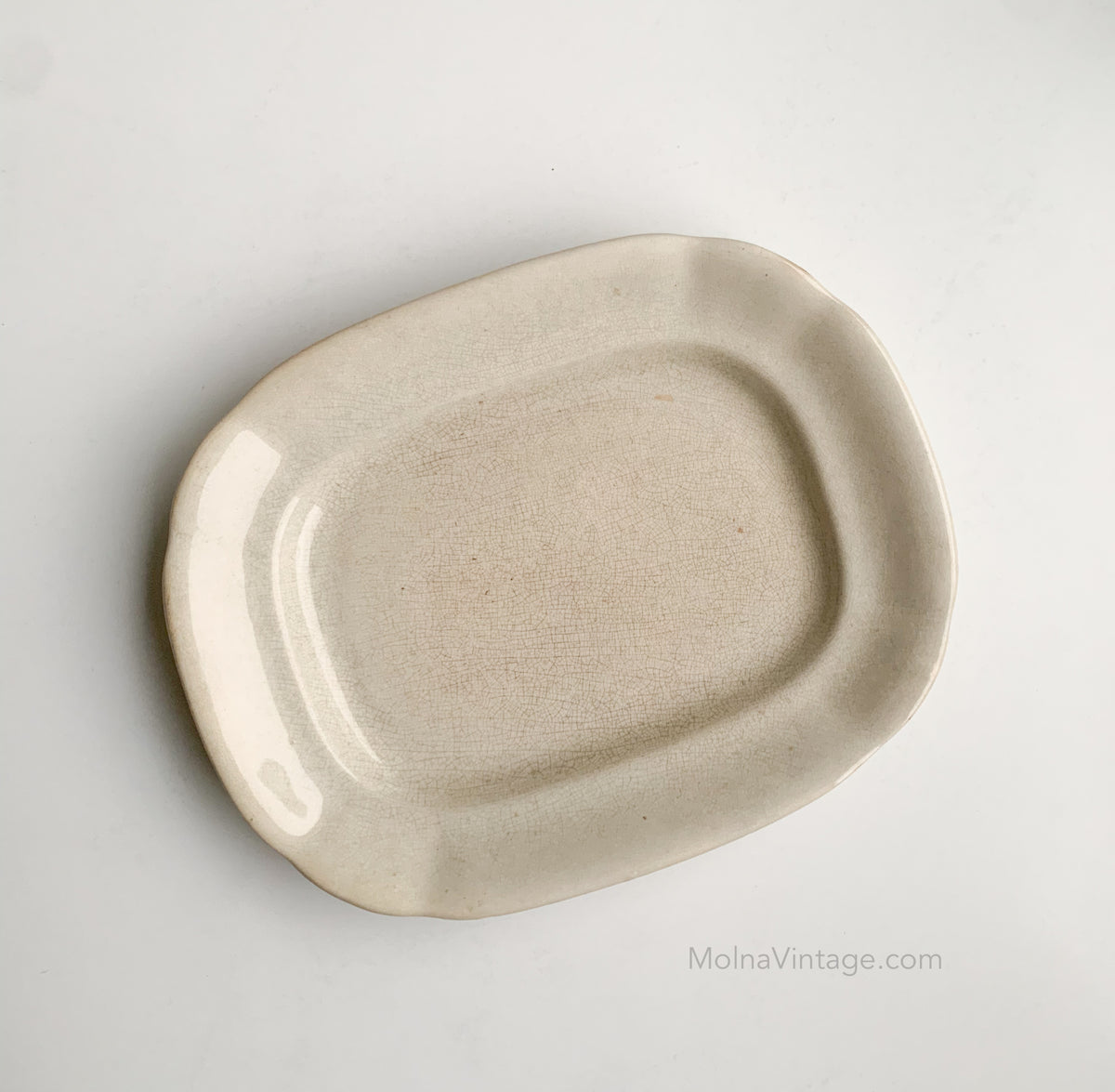 Antique faience platter | two headedeagle mark Arabia Helsingfors | Molna Vintage