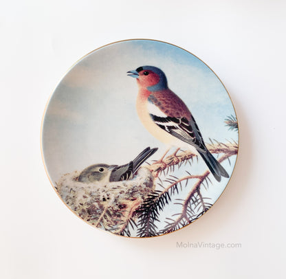 Arabia Chaffinch pair nest | Porcelain plate birds | Molna Vintage
