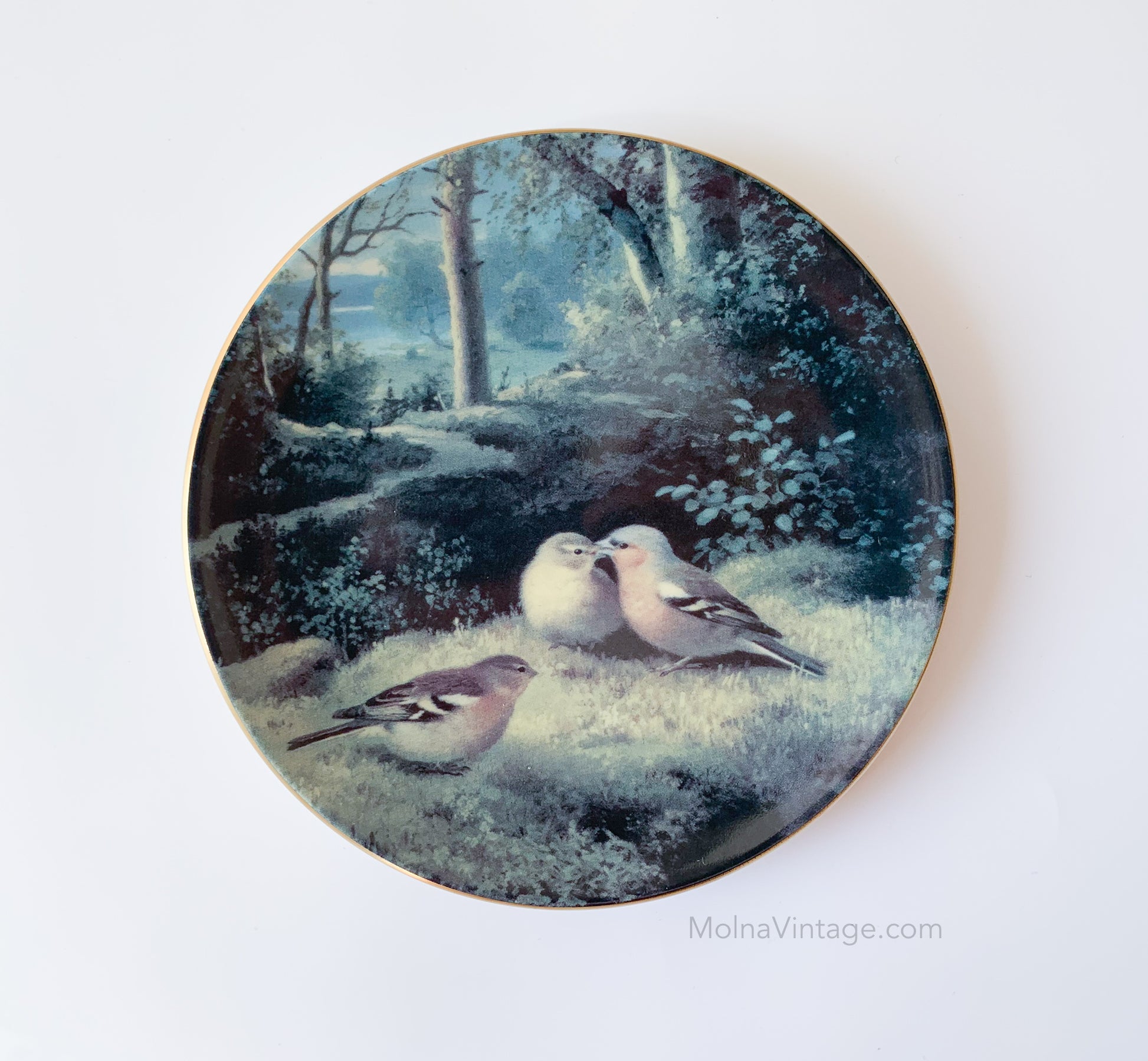Arabia Finches Lanscape Plate | von Wright | Molna Vintage