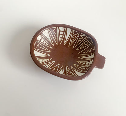 Arabia Finland Decor Bowl Tarina | Brown Porcelain 1950s | Molna Vintage