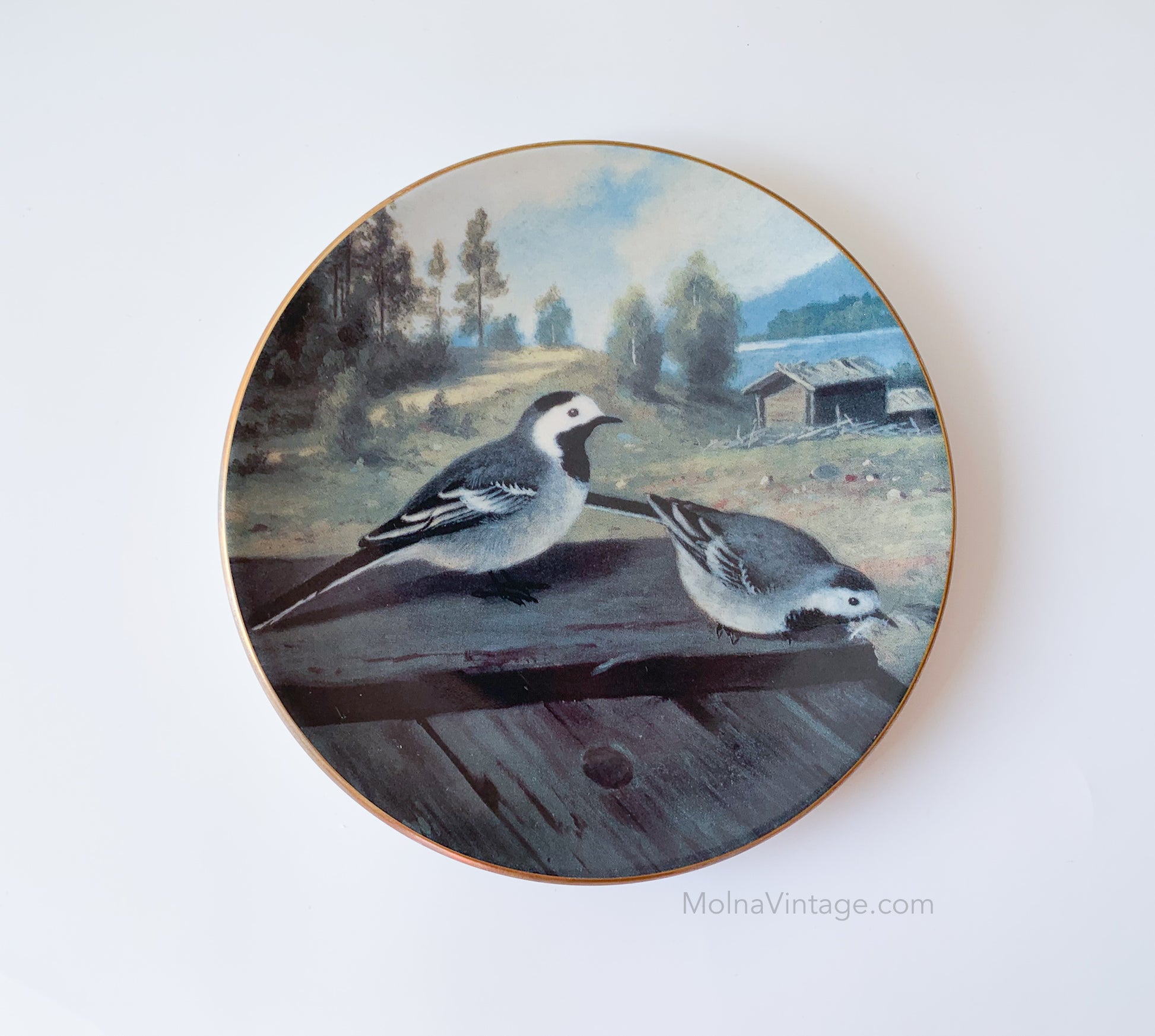 Arabia Wagtails roof plate | von Wright | Molna Vintage