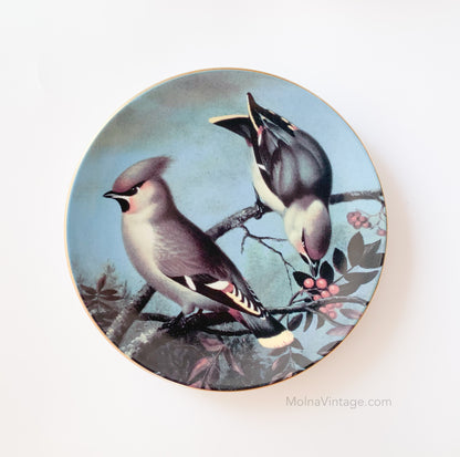 Arabia Waxwings Rowan Tree| Porcelain Plate Birds | Molna Vintage