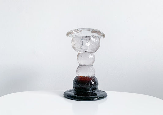 Art vintage glass figurine Kivi design Pertti Santalahti 1980s