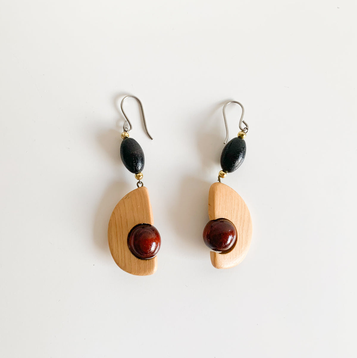 Avocado Wooden Earrings | Molna Vintage
