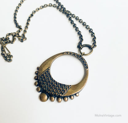 Bronze Pendant Necklace | Pentti Sarpaneva | Molna Vintage