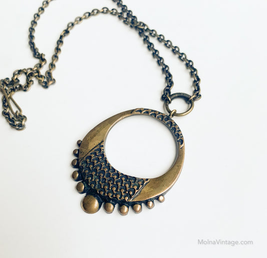 Bronze Pendant Necklace | Pentti Sarpaneva | Molna Vintage
