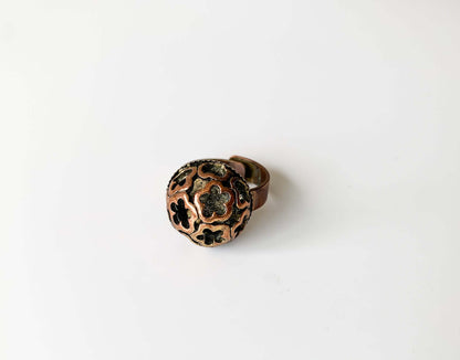 Bronze ring floral Finland | Midcentury Jewelry | Molna Vintage
