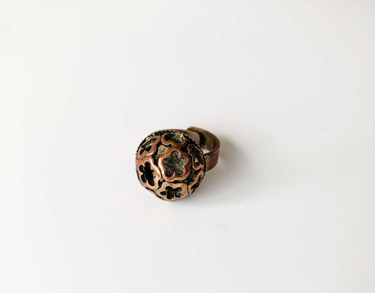 Bronze ring floral Finland | Midcentury Jewelry | Molna Vintage