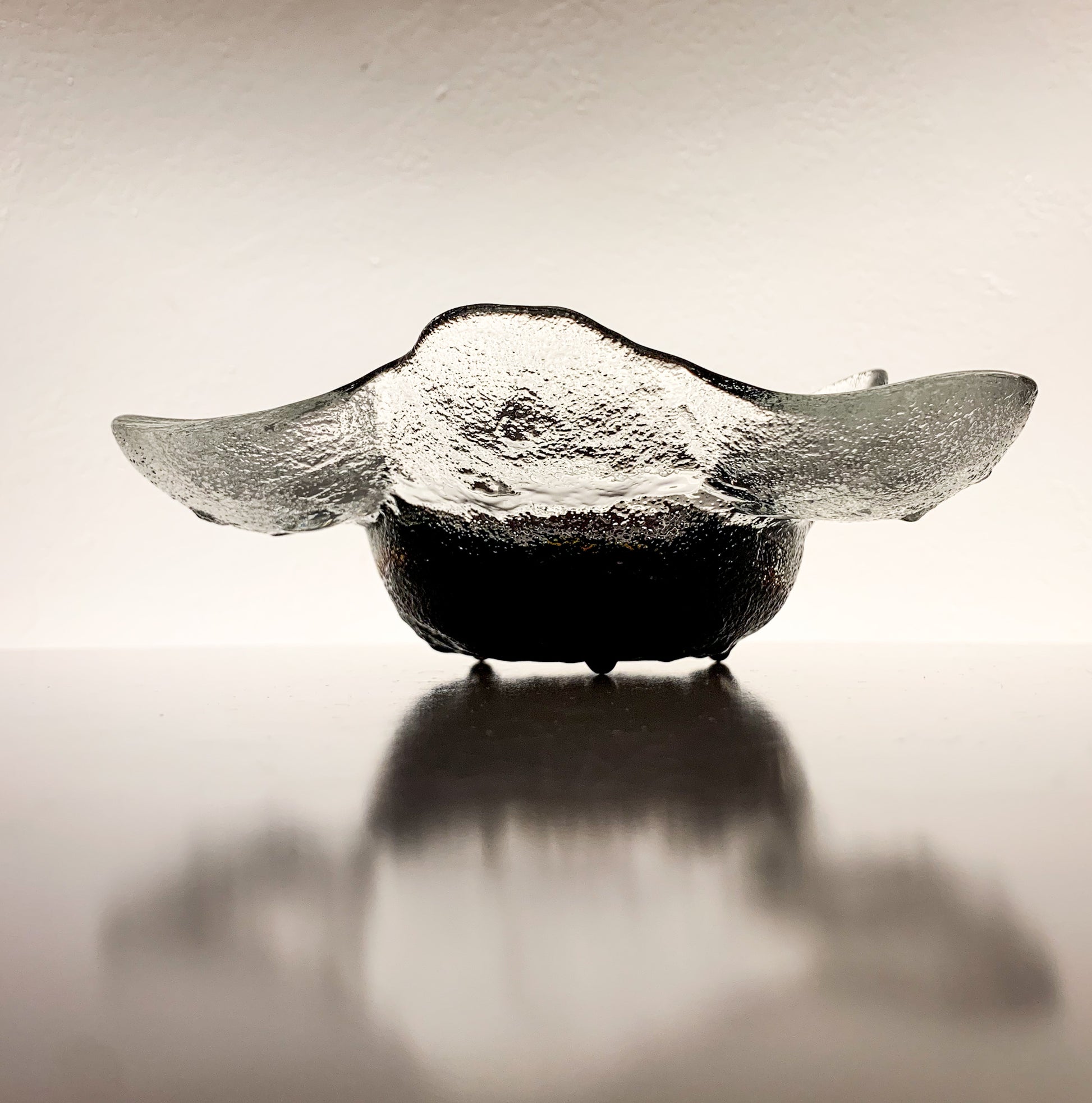 Brutalist Bowl candle holder Kivi set amber | Molna Vintage
