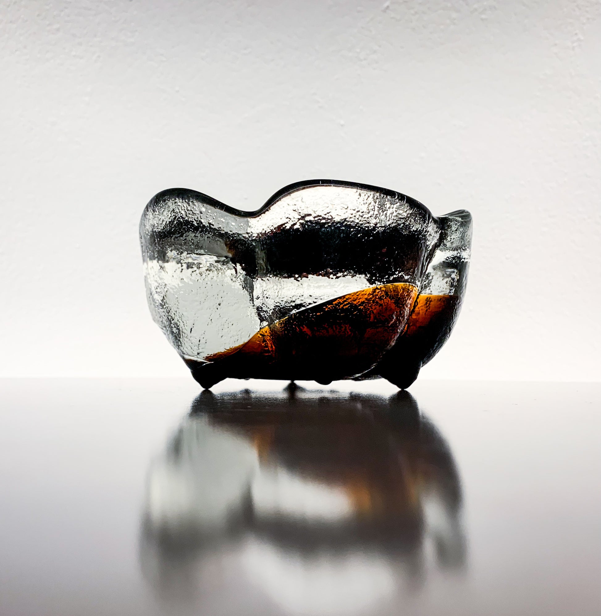 Brutalist Decor Art Glass Candle Holder Kivi set | Humppila Finland | Molna Vintage