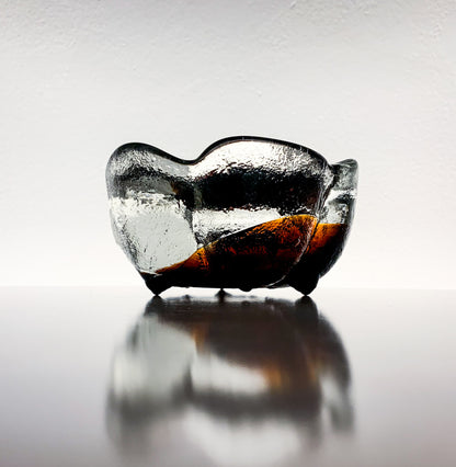 Brutalist Decor Art Glass Candle Holder Kivi set | Humppila Finland | Molna Vintage