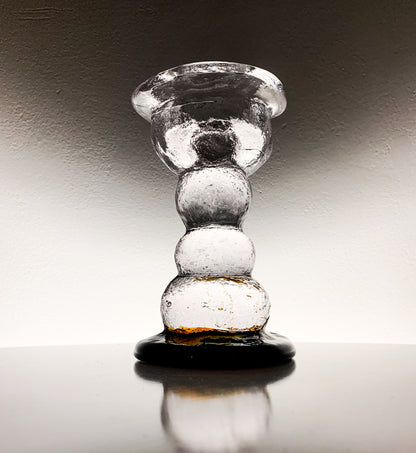 Brutalist Glass Candle Holder Kivi | Humppila Finland | Molna Vintage